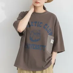 NEW【LUPILIEN】ピグメントバイオ加工 ブルドッグ カレッジ 異素材切り替え Tシャツのサムネイル