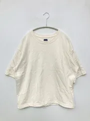 GAP ギャップ Tシャツ/カットソー S ホワイト 無地 ミドル丈 半袖 クルーネック(丸首) レディース
