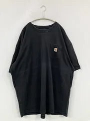 Carhartt カーハート Tシャツ/カットソー 2XL ブラック 無地 ワンポイント ブランドロゴ ミドル丈 半袖 クルーネック(丸首) メンズ