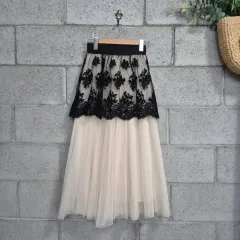 刺繍レイ ダブルチュールスカート