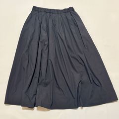 GU タックフレアカラーミディスカート ブラック L 222-340643