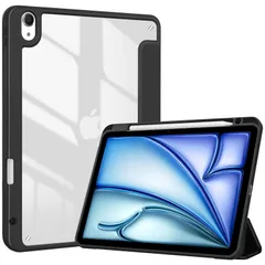 iPad Air 11インチ ケース M4（2026） / M3 (2025) / M2 ProCase (2024) / iPad Air5 (2022) / Air4 (2020) 10.9インチ 透明 クリアカバー ペン収納 耐衝撃 三つ折り スタンド