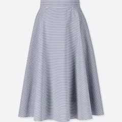 UNIQLO サーキュラースカート ストライプ・丈標準73～77cm S 222-408594