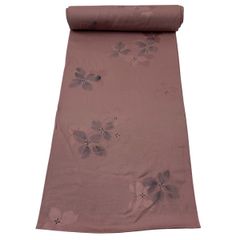 さが美 紫色 扇子模様 着物反物 ポリエステル 12メートル 新品未使用 