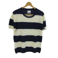 エッセンシャルガーメント メンズビギ ニット トップス 半袖 ボーダー メンズ Mサイズ クリーム×紺 ESSENTIAL GARMENT MEN'S BIGI 【中古】のサムネイル