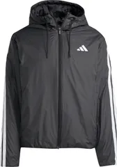 アディダス adidas エッセンシャルズ クライマウォーム スリーストライプス インサレーション フードジャケット アウター 上着 撥水 保温 耐久性 練習 トレーニング 移動 部活動  KLK10 JM4042 ブラック