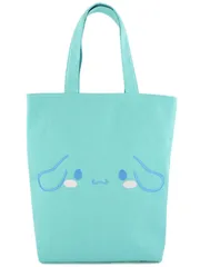 新品 シナモロール 素材が かわいい スウェット素材 トートバッグ 縦長便利サイズ CINNAMOROLL 刺繍フェイス  BAG サンリオ公式 通勤通学 ランチ エコ バック サブ たくさん入ります Sanrio  大人子供 　SANRIO-CN-05