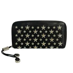 JIMMY CHOO(ジミーチュウ) 長財布 フィリッパ 黒×シルバー ラウンドファスナー/スタースタッズ レザーのサムネイル