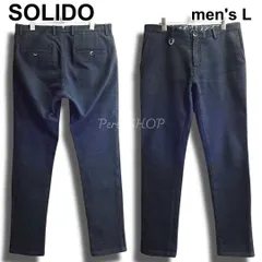 SOLIDO　ソリード　VIVARINI　コットンドビー ストレッチパンツ　Sz.03（約86cm　W34相当）　テーパード　良品　鹿の子　製品染め　ブラック / 黒　日本製　メンズのサムネイル
