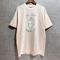 Honey Cinnamon ハニーシナモン Meow Meow Cat Tシャツ ショートスリーブ カットソー 半袖 トップス FREE ラインストーン ピンク 猫 レディース SU-23-6のサムネイル