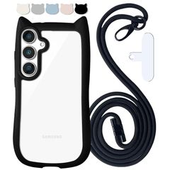 [신품] Shinyle galaxy s26 ultra 케이스 고양이 귀 갤럭시 s26 숄더 스마트 폰 케이스 귀여운 스트랩 내충격 클리어 기야 라쿠시 커버 멋쟁이 머그 세이프 무선 충전 s26 케이스 갤럭시 samsu