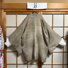羽織のみ| グレージュ 松葉文様 和モード 羽織 ユニセックス くすみカラー　高島屋扱い 和洋折衷 シンプル 上品レトロ インナー別売り