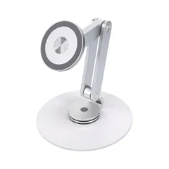 MOTTERU(モッテル) マグネットスタンド MagSafe対応 iPhone Air 17e 17Pro 16 15 Pixel10 Pixelsnap iPad タブレット 360度回転 角度調整 アルミ製 メタルリングステッカー付属 シルバー 国内発送