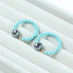 Sato-style Lymphatic Care Beauty Cuff Ear Cuff - Terahertz & Turquoise Combination - Ear Acupressure Health Accessory Earring - Original Design Handmade Popular Unisex Women's Sparkling Cute