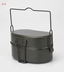 未使用 自衛隊飯盒 2合 野営用 ショート吊り手付き 戦闘飯盒 炊飯 ショート吊り手つきのサムネイル