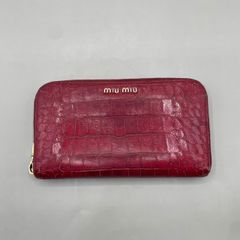 miu miuミュウミュウ長財布箱付きラウンドファスナーボックスピンク金