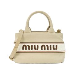 2026年春夏新作miu miu☆ウーブンファブリック ハンドバッグ - メルカリ