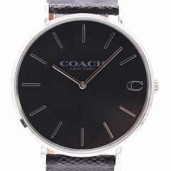 COACH コーチ 腕時計 シルバーケース ブラックフェイス 41mm 極美品 