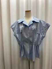 美品✨トゥモローランド24年 コットンシルク シャーリングペプラム 