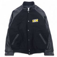 美品 キングサイズ4XL Delong 袖革 スタジャン オールブラック - メルカリ