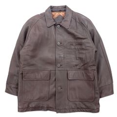 Vintage Lamb Leather Car Coat 90年代 ラムレザー カーコート M