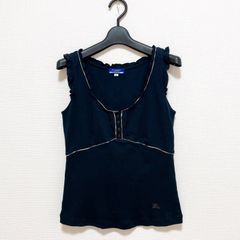 BURBERRY ノバチェック リボン ホルターネック タンクトップ 38 黒