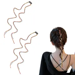 新品 ZHEJIA ラインストーンヘアチェーン (2個セット) 三つ編み用ヘアチェーン ワンタッチエクステ キラキラ エクステ 髪飾り 簡単取付け りおしゃれ 舞台用 文化祭 体育祭 発表会 パーティー