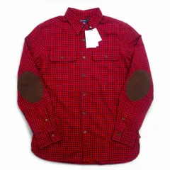 RALPH LAUREN フランネルシャツ XL レッド チェック レザー エルボーパッチ フラップポケット 未使用品のサムネイル