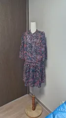 ZADIG&VOLTAIRE (XS) ベイズリーパータン スパンコール バイカラー シフォン ミニ ONE PIECE