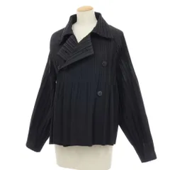 【中古】プリーツプリーズ PLEATS PLEASE 2026年春夏 プリーツ加工＆消しプリーツ加工 ショートコート ブラック【サイズ表記なし（L位）】【レディース】のサムネイル