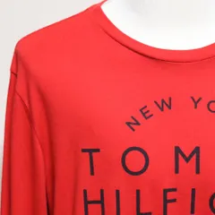 【トミーヒルフィガー】Tシャツ ロンT メンズ L 新品 未使用 赤 クルーネック ロゴ 公式 トミー アメカジ ストリート レッド サークル オーバーサイズ グラフィック 長袖 アメリカ購入
