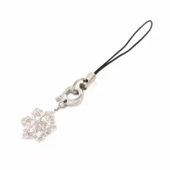 スワロフスキー SWAROVSKI キーホルダー シルバーカラー 花モチーフ ラインストーン装飾 /TQ ■OOMのサムネイル