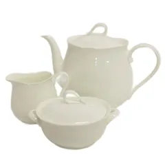 ノリタケ NORITAKE ボーンチャイナ アンサンブル ティーポット シュガーポット クリーマー 3点 セット 白 食器 ■GY99