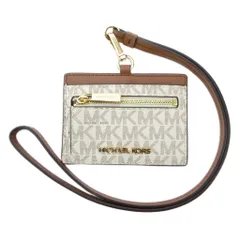マイケルコース MICHAEL KORS 美品 定期入れ パスケース カードケース ロゴ 白 ホワイト 茶 ブラウン /JS ■GY99のサムネイル