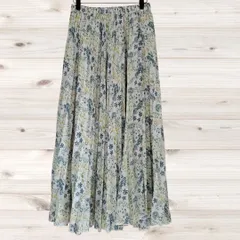 B2214 アメリカンホリック AMERICAN HOLIC ロング フレアスカート(M) 草 花 総柄 裏地あり