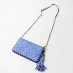 極美品 トリーバーチ Tory Burch  フレミング フラットウォレット クロスボディ ブルー系／財布 ショルダー チェーン【2400014991390】のサムネイル