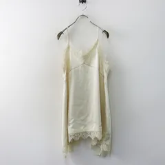美品 2025 ラウンジドレス LOUNGEDRESS レースキャミソール F＼オフホワイト フレア ノースリーブ ブラウス チュニック【2400014988505】のサムネイル