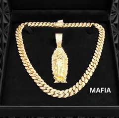 マリア ゴールド ネックレス チカーノ ローライダー ブリンブリン ヒップホップ ジルコニア ジュエリー アヴァランチ