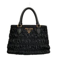 PRADA BORSA A MANO ブラック ギャザー ナッパ ハンドバッグ - メルカリ