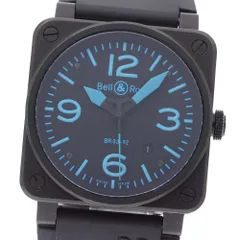 ベル＆ロス Bell＆Ross BR03-92BLUE BR03-92 ブルー デイト 自動巻き メンズ 良品 保証書付き_961427のサムネイル