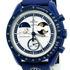 OMEGA オメガ ×スウォッチ ミッショントゥアース ムーンシャインゴールド ハンターズムーン SO33N703L ホワイト QZ メンズ 腕時計 稼働品のサムネイル