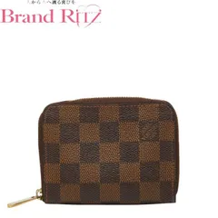 中古 ルイ ヴィトン ダミエ ジッピーコインパース コインケース カードケース M63070 ブラウン PVC レディース LOUIS VUITTON 【送料無料】【三田店】