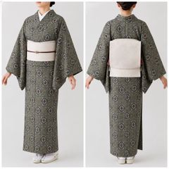 お買得】夏着物と帯セット 小紋 普段着 夏コーデ 紗 着丈154㎝ - メルカリ