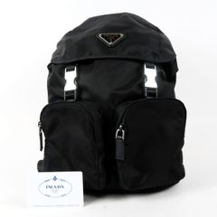 良品 プラダ ナイロン×レザー 三角プレートロゴ リュック バックパック