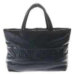 SAINT LAURENT PARIS (サンローランパリ) ワイドロゴ パファートートバッグ ハンドバッグ ブラック レザー 756269のサムネイル
