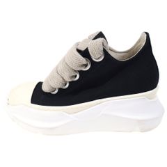 Rick Owens DRKSHDW Jumbo Lace Abstract Sneakers, Black/White, Size 38