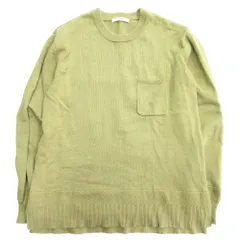 良品 NICOLE ニコル コットン ニット セーター カットソー クルーネック ポケット 長袖 M 緑 グリーン メンズ 古着 中古 USEDのサムネイル