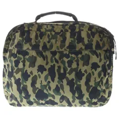 A BATHING APE (アベイシングエイプ) 1st camo カモフラ総柄 ブリーフケース ハンドバッグ グリーンのサムネイル