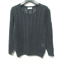 美品 MARGARET HOWELL マーガレットハウエル リネン ケーブルニット 578-263308 サイズ2 ネイビー レディース 古着 中古 USED