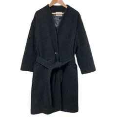 美品 IENA イエナ ウールモッサ ノーカラーコート サイズ34 ブラック レディース 古着 中古 USEDのサムネイル